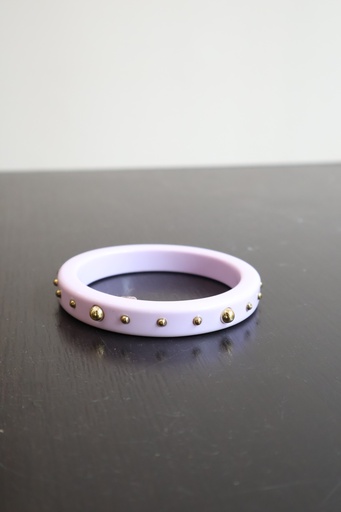 Pulseira Lilás com Tachas Douradas