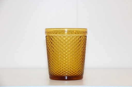Copo Baixo de Vidro Âmbar Dourado